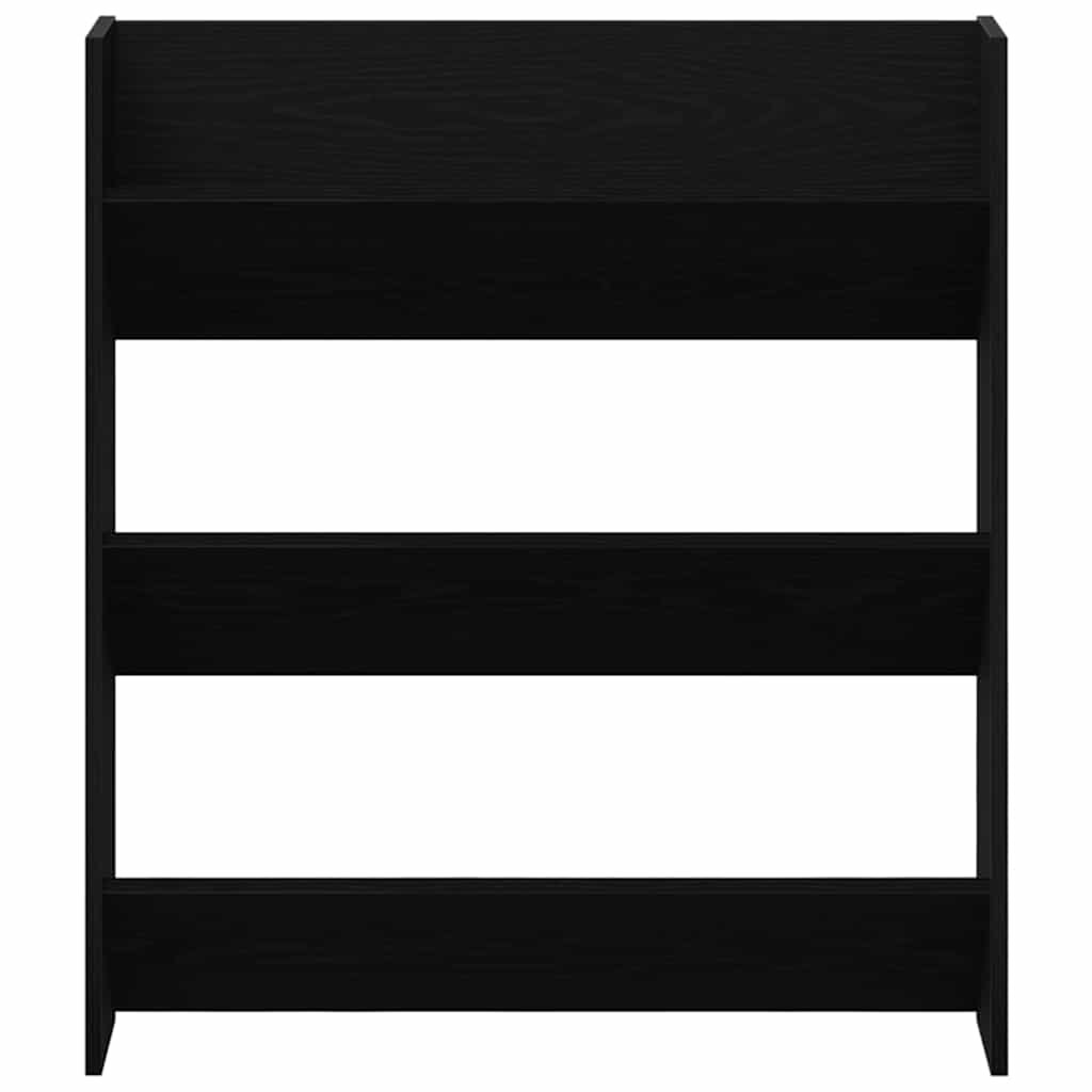 Veggsko skap 2 pcs Svart eik 60 x 18 x 60 cm Konstruert tre