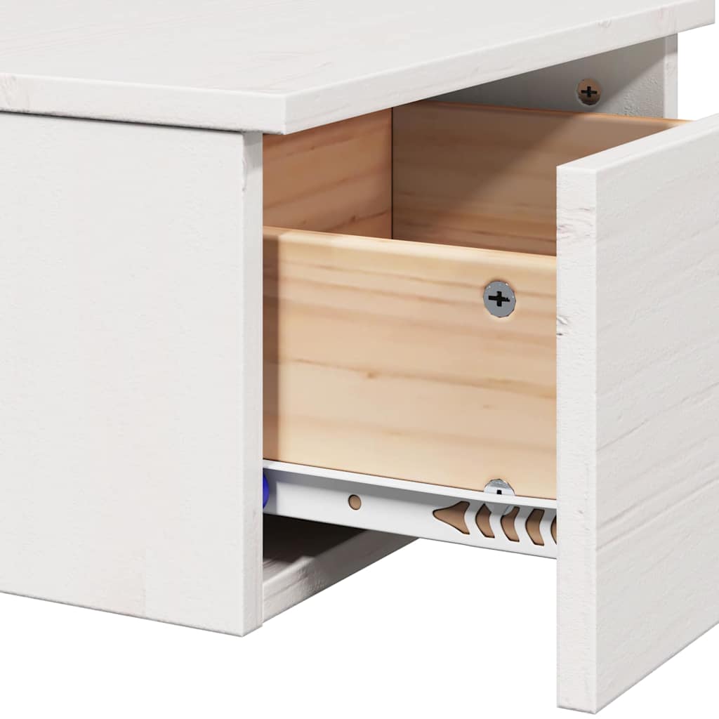 Vegghengt nattebord med skuff Veggmontert 2 pcs Hvit 37 x 35 x 18.5 cm