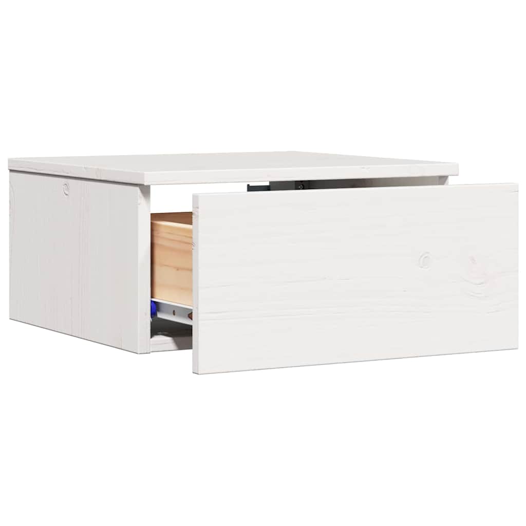 Vegghengt nattebord med skuff Veggmontert 2 pcs Hvit 37 x 35 x 18.5 cm