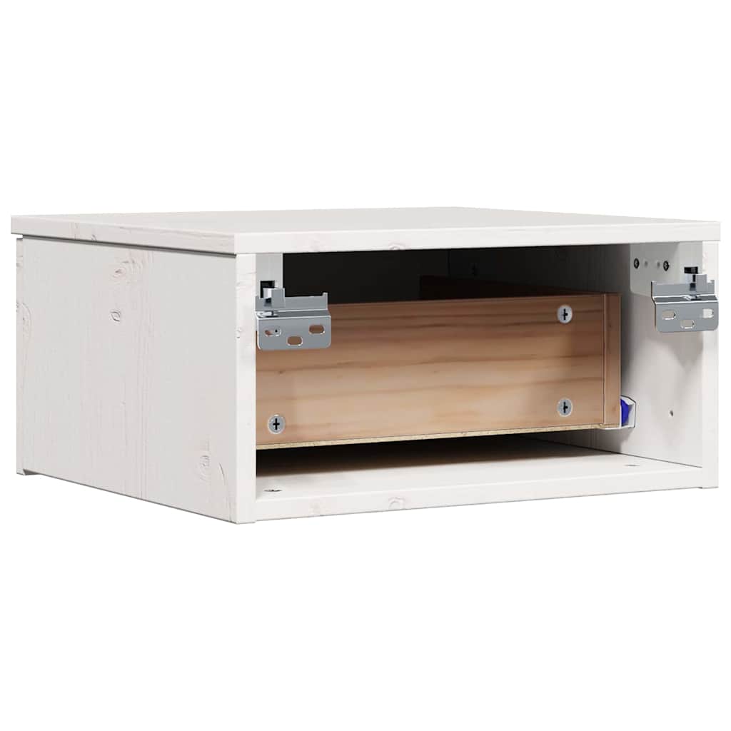 Vegghengt nattebord med skuff Veggmontert 2 pcs Hvit 37 x 35 x 18.5 cm