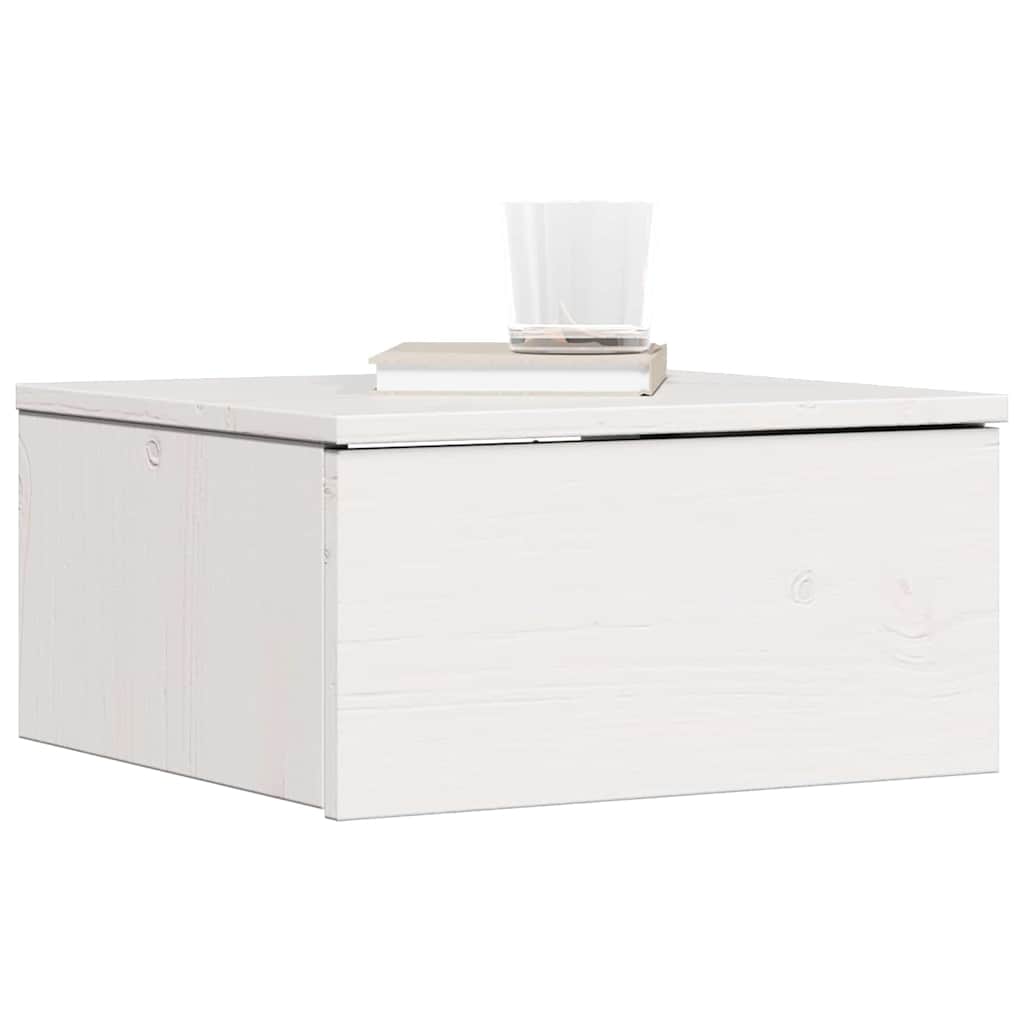 Vegghengt nattebord med skuff Veggmontert 2 pcs Hvit 37 x 35 x 18.5 cm