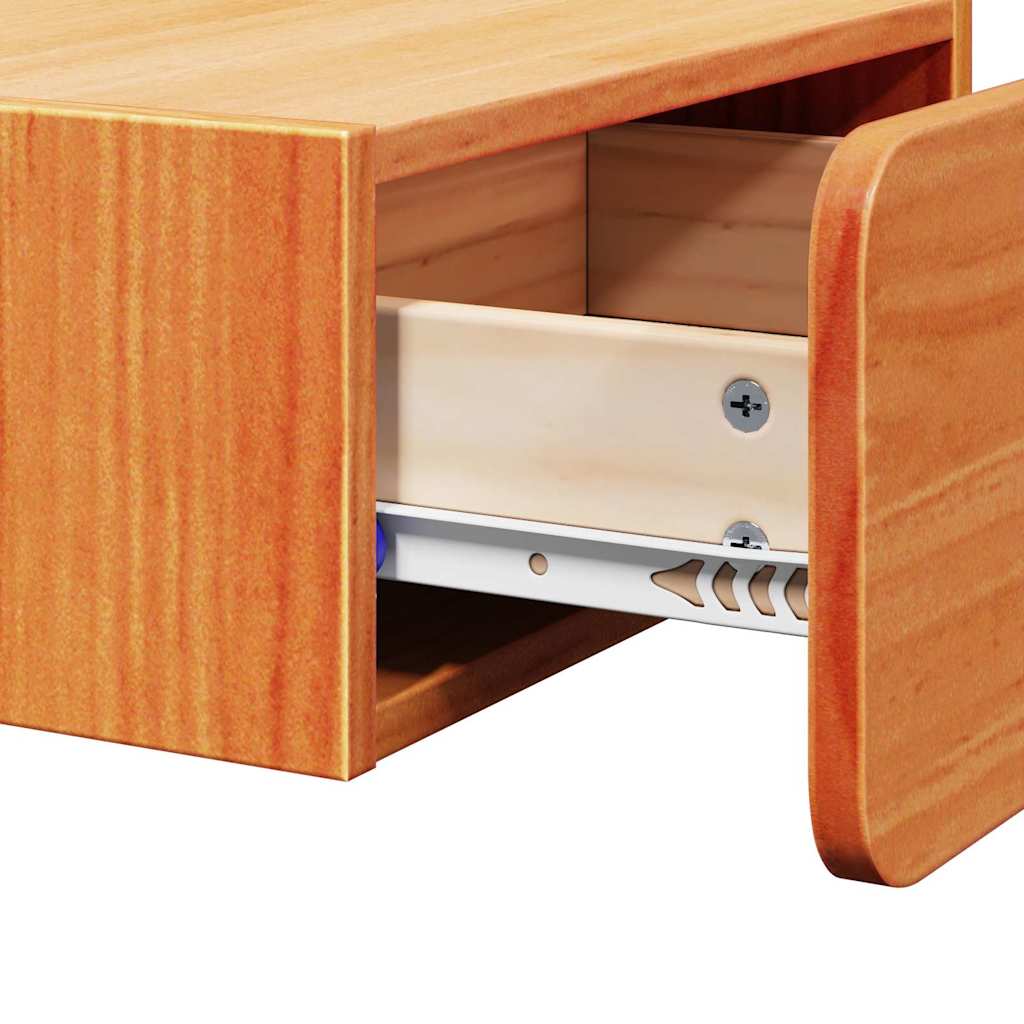 Vegghengt nattebord Voksbrun 39 x 34 x 16.5 cm Massiv furu tre