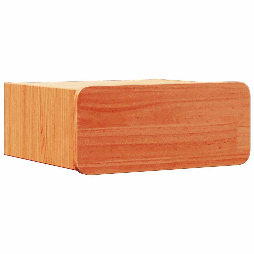 Vegghengt nattebord Voksbrun 39 x 34 x 16.5 cm Massiv furu tre