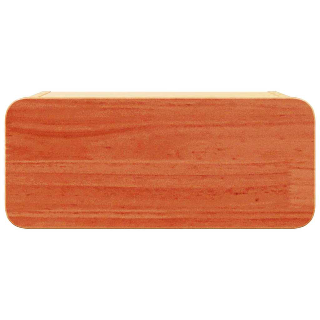 Vegghengt nattebord Voksbrun 39 x 34 x 16.5 cm Massiv furu tre