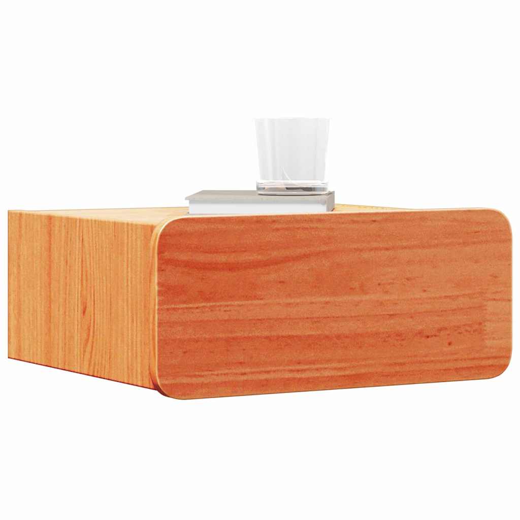 Vegghengt nattebord Voksbrun 39 x 34 x 16.5 cm Massiv furu tre