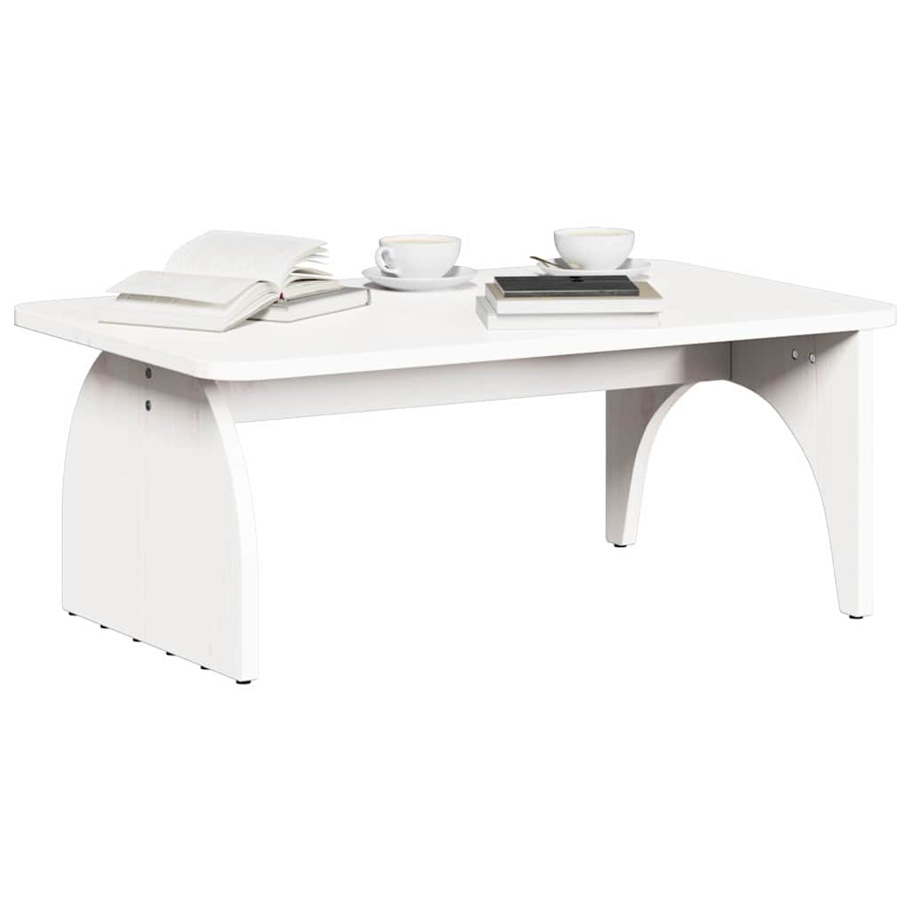 Kaffebord Hvit 80 x 50 x 31 cm Massiv furu tre
