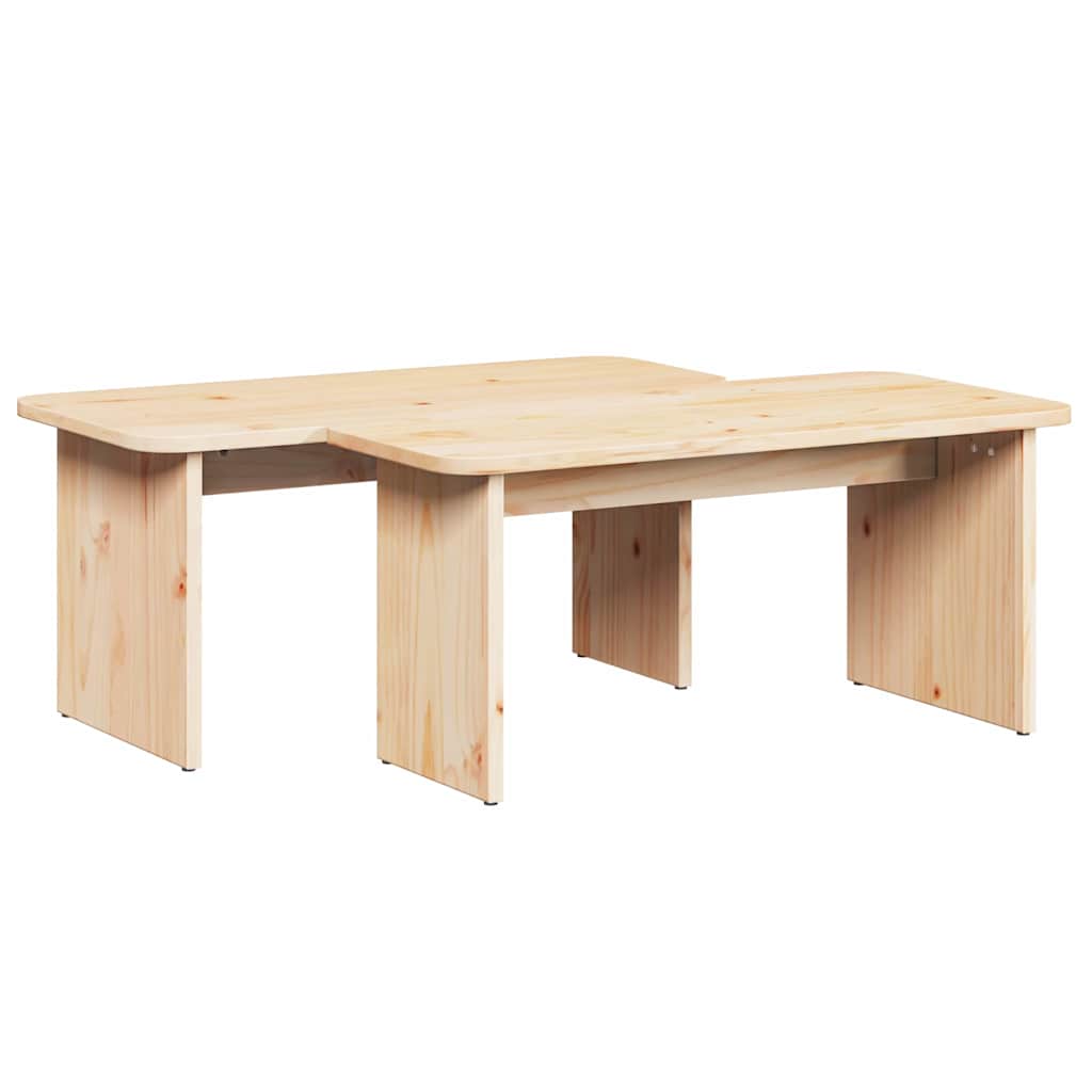 Kaffebord 2 pcs Naturlig 100 x 69 x 35.5 cm Massiv furu tre