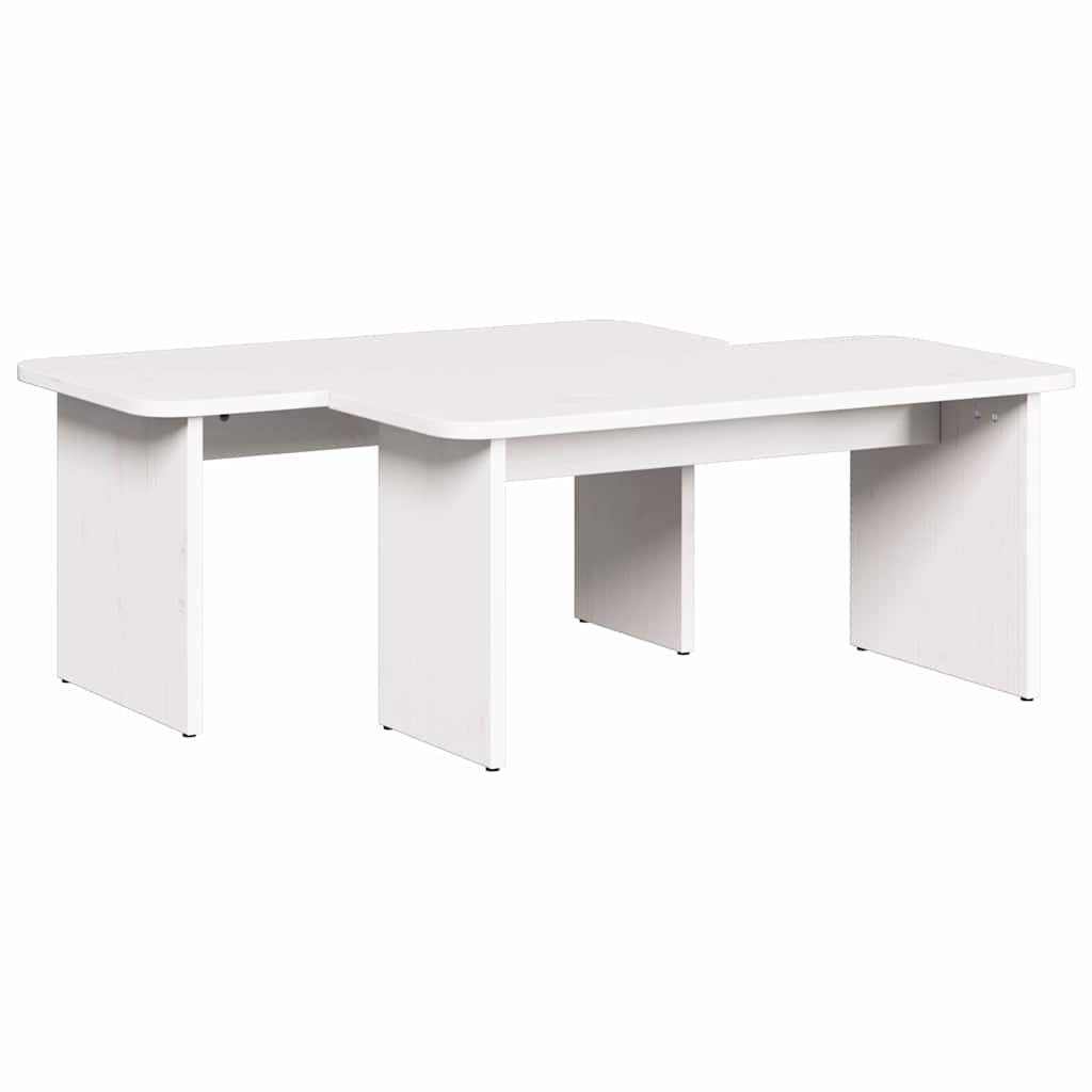 Kaffebord 2 pcs Hvit 100 x 69 x 35.5 cm Massiv furu tre