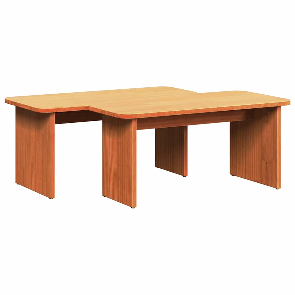 Kaffebord 2 pcs Voksbrun 100 x 69 x 35.5 cm Massiv furu tre