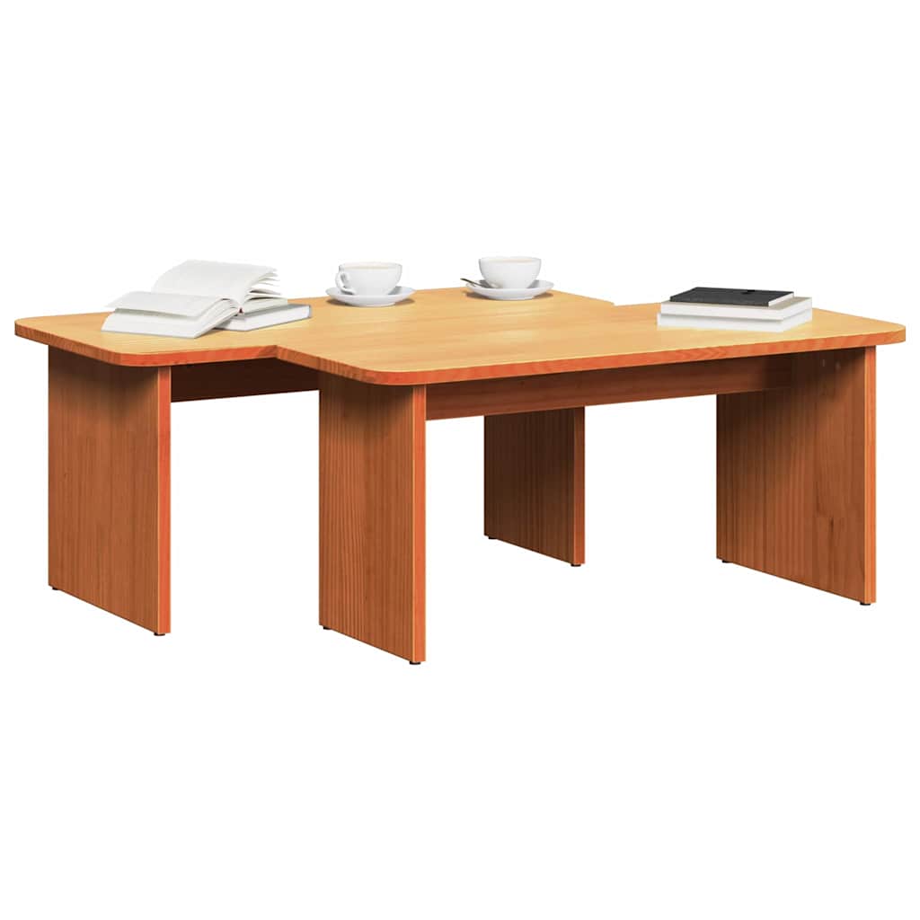 Kaffebord 2 pcs Voksbrun 100 x 69 x 35.5 cm Massiv furu tre