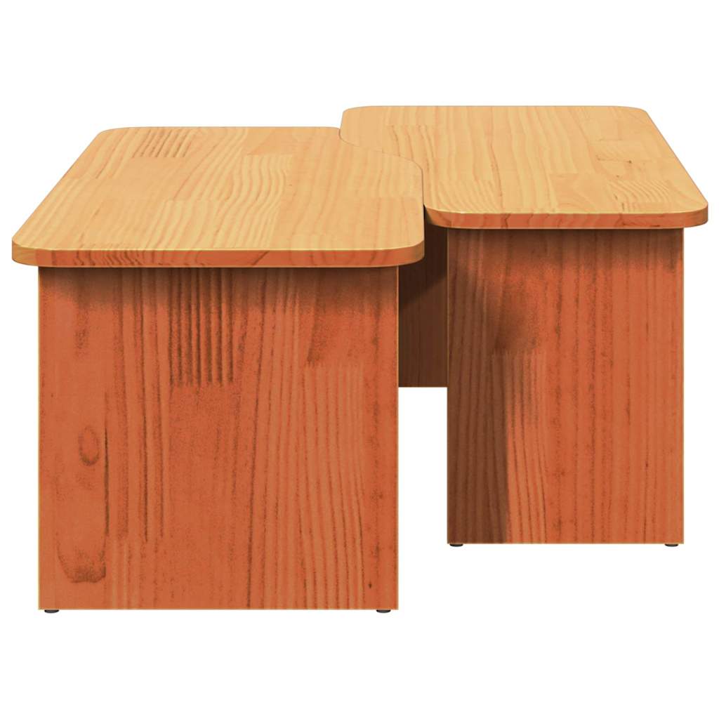 Kaffebord 2 pcs Voksbrun 100 x 69 x 35.5 cm Massiv furu tre