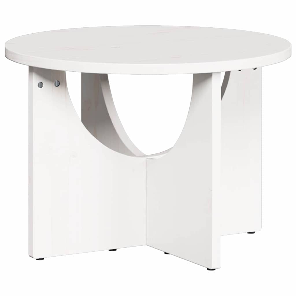Kaffebord Hvit 50 x 50 x 35 cm Massiv furu tre