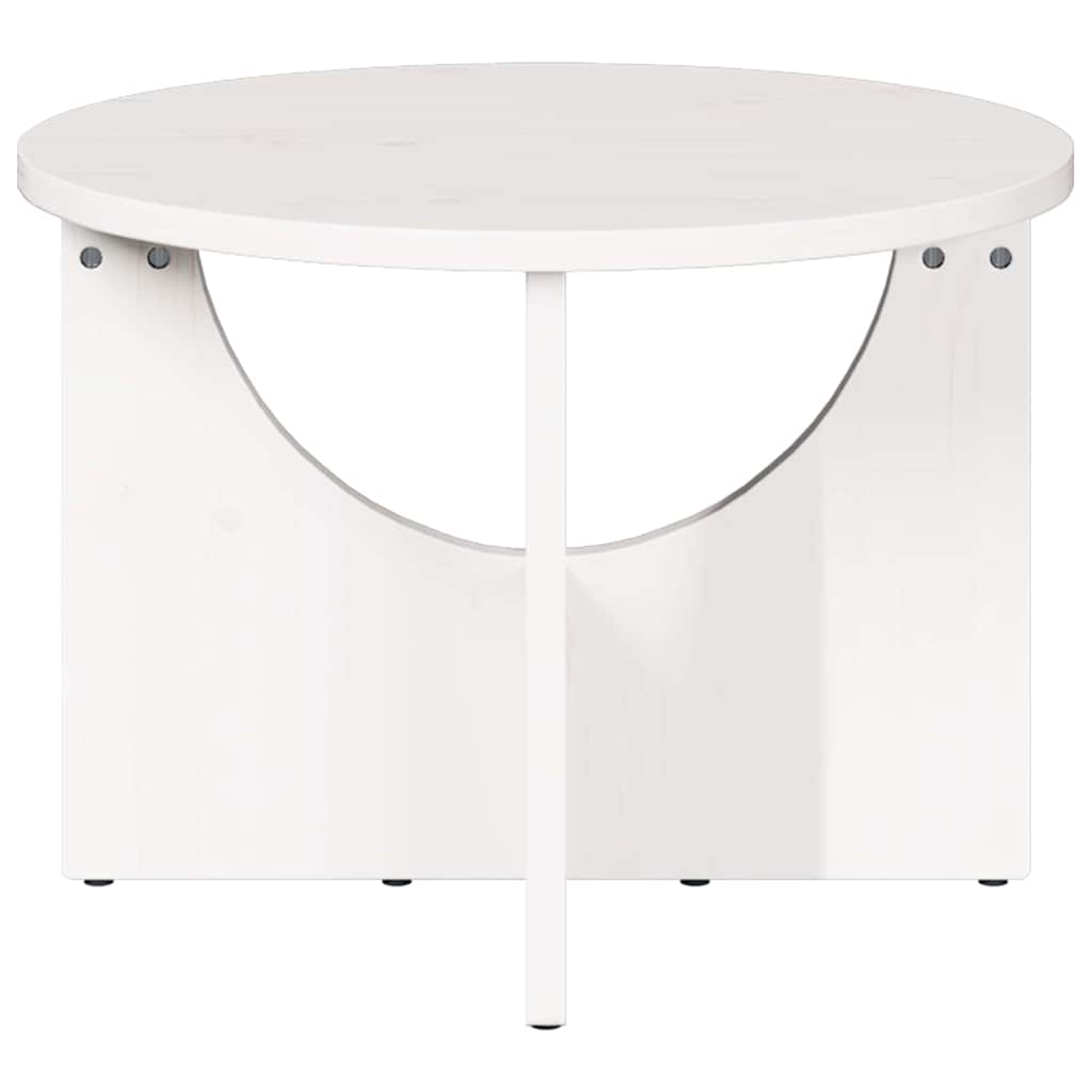 Kaffebord Hvit 50 x 50 x 35 cm Massiv furu tre