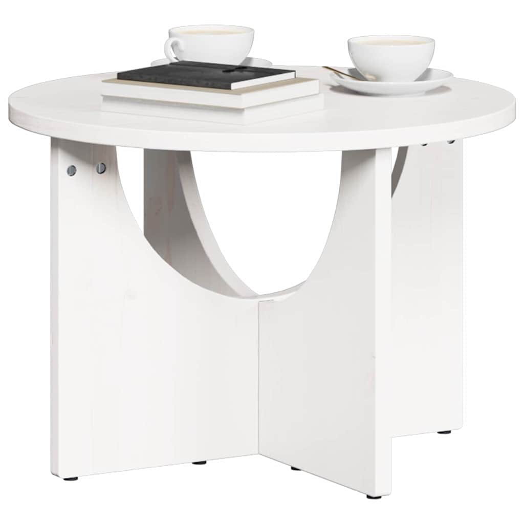 Kaffebord Hvit 50 x 50 x 35 cm Massiv furu tre