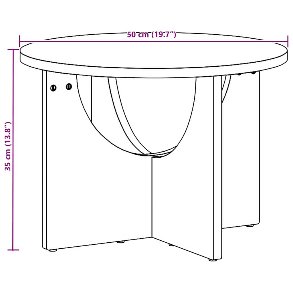 Kaffebord Brun 50 x 50 x 35 cm Massiv furu tre