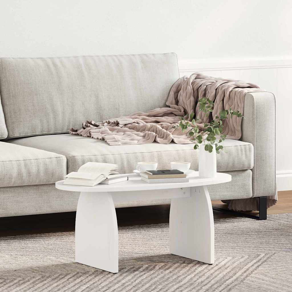 Kaffebord Hvit 80 x 40 x 35 cm Massiv furu tre