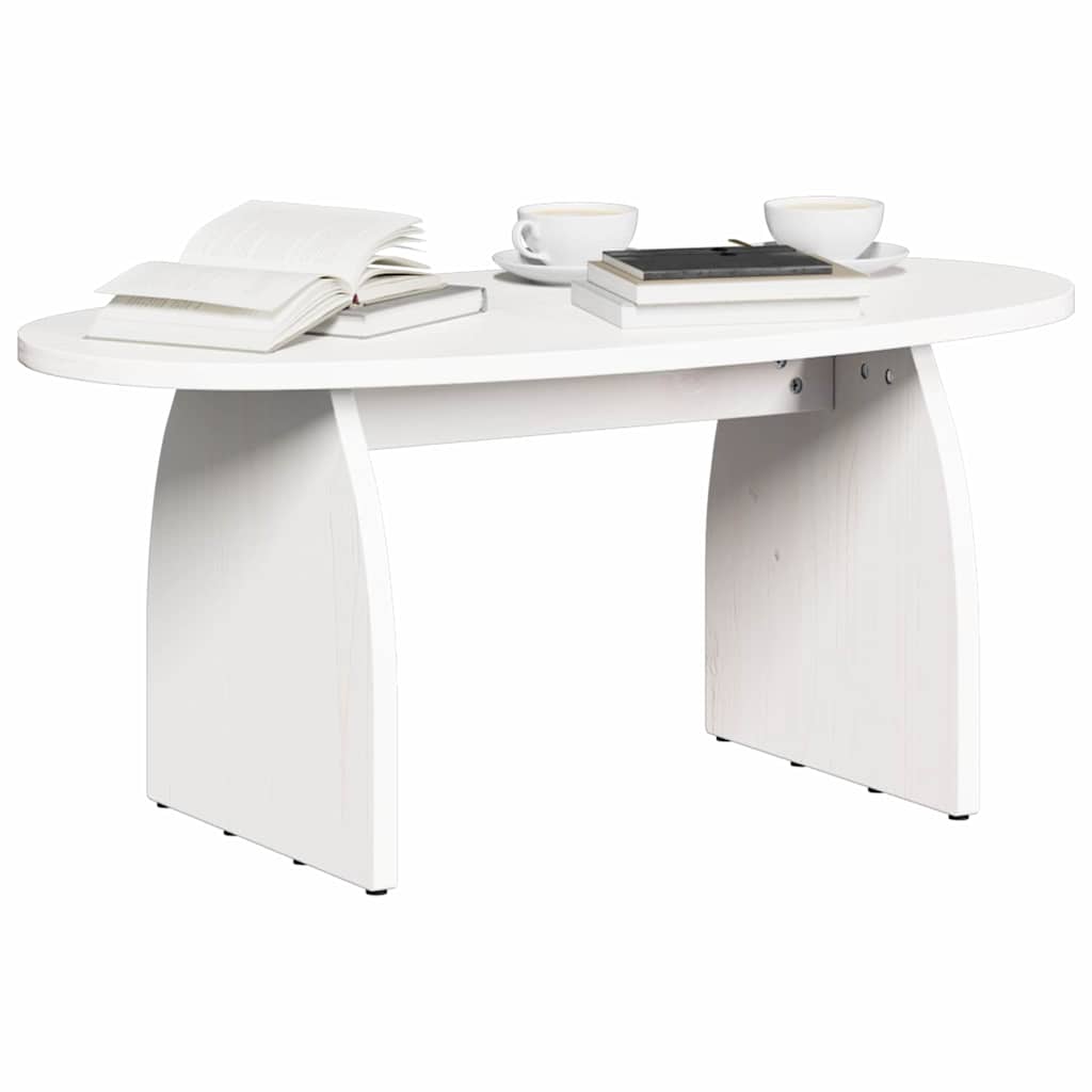 Kaffebord Hvit 80 x 40 x 35 cm Massiv furu tre