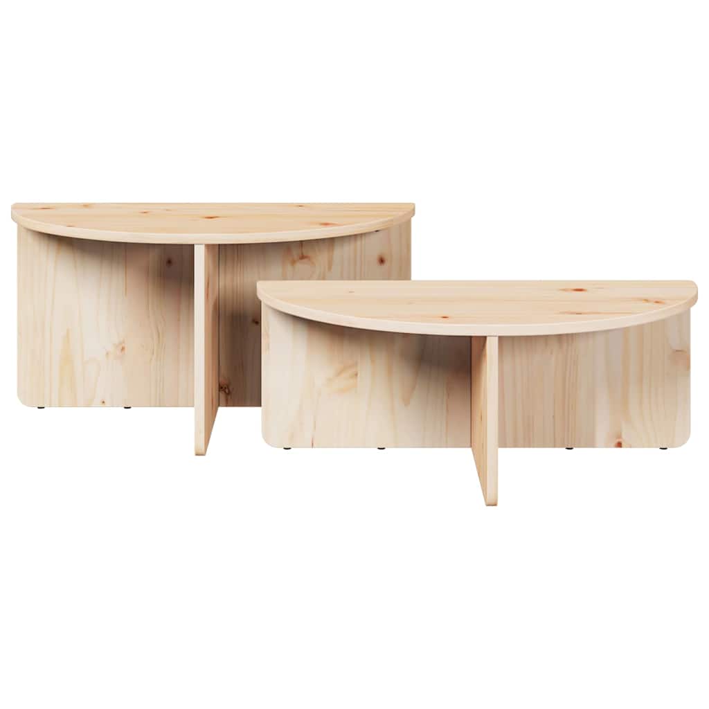 Kaffebord 2 pcs Naturlig 79 x 39.5 x 40 cm Massiv furu tre