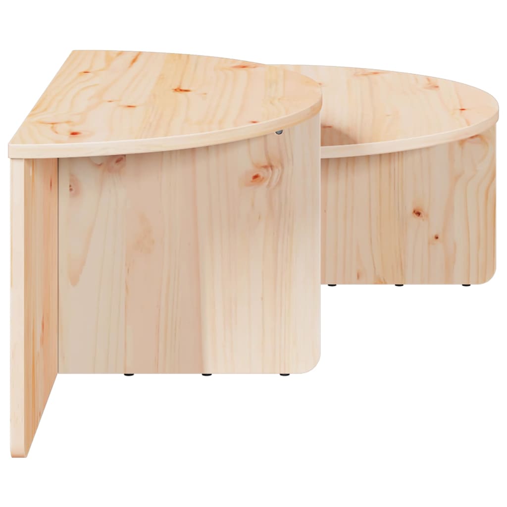 Kaffebord 2 pcs Naturlig 79 x 39.5 x 40 cm Massiv furu tre