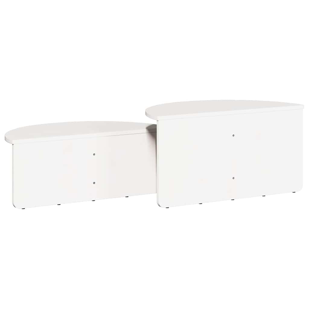 Kaffebord 2 pcs Hvit 79 x 39.5 x 40 cm Massiv furu tre
