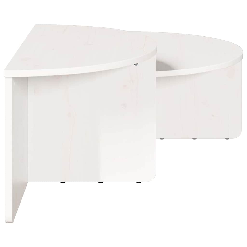 Kaffebord 2 pcs Hvit 79 x 39.5 x 40 cm Massiv furu tre