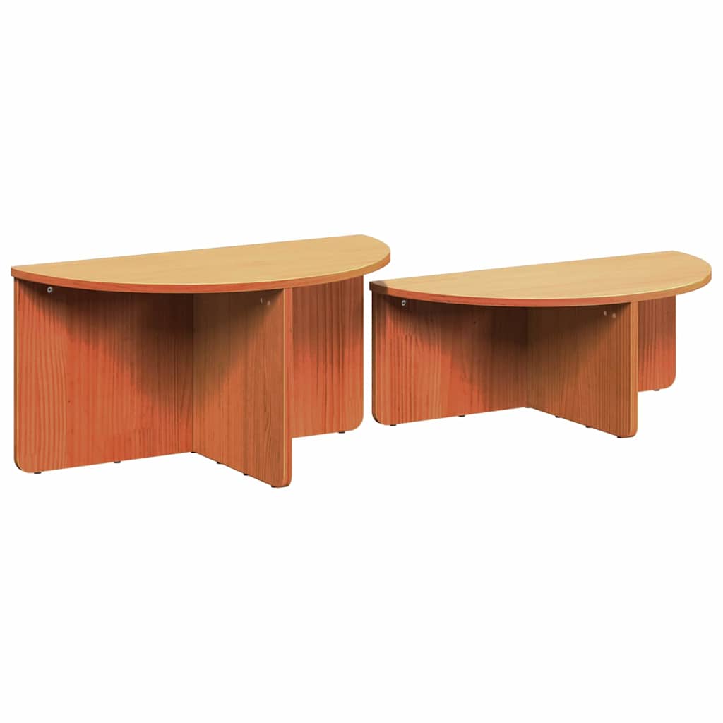 Kaffebord 2 pcs Voksbrun 79 x 39.5 x 40 cm Massiv furu tre
