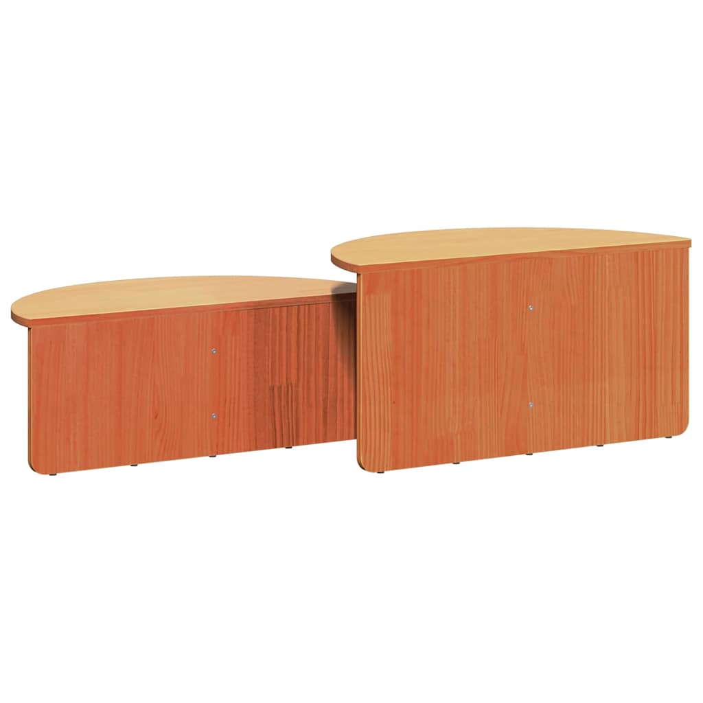 Kaffebord 2 pcs Voksbrun 79 x 39.5 x 40 cm Massiv furu tre