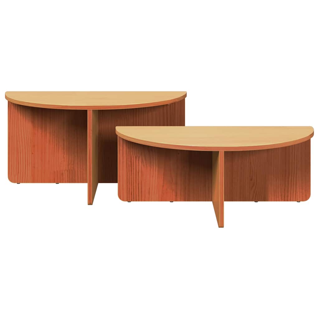 Kaffebord 2 pcs Voksbrun 79 x 39.5 x 40 cm Massiv furu tre