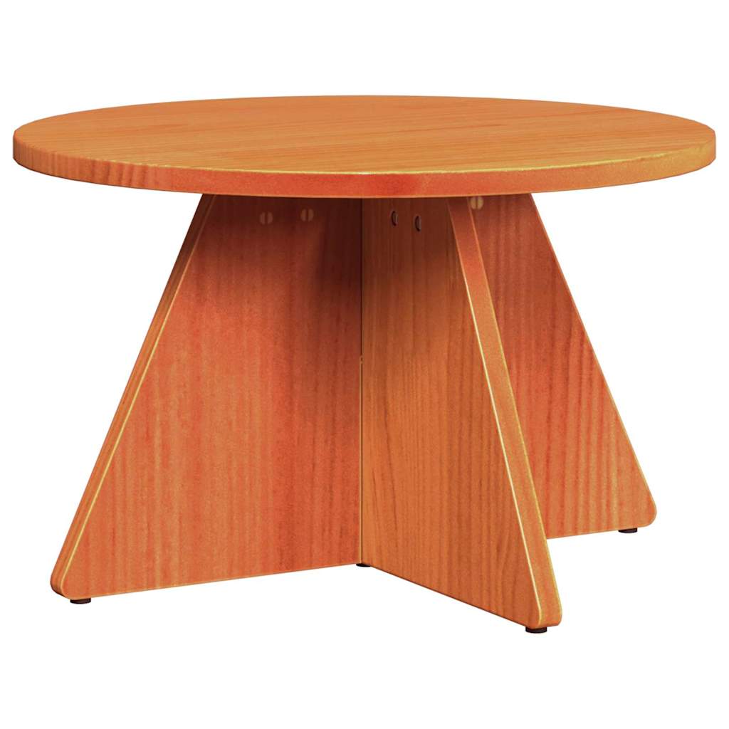 Kaffebord 3 pcs Vokset brun 49 x 49 x 30 cm Massiv furu tre