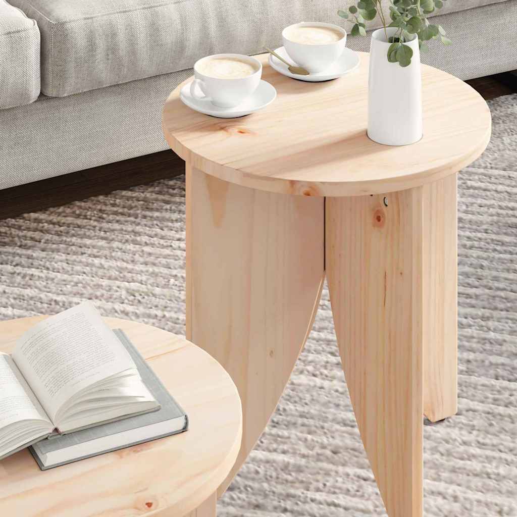 Kaffebord 2 pcs Naturlig 41,5 x 41,5 x 44 cm Heltre furu