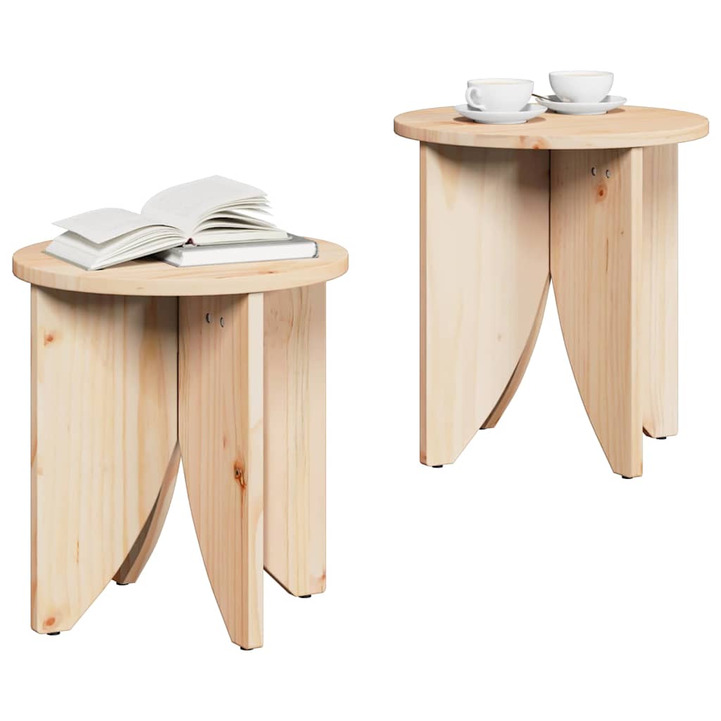 Kaffebord 2 pcs Naturlig 41,5 x 41,5 x 44 cm Heltre furu