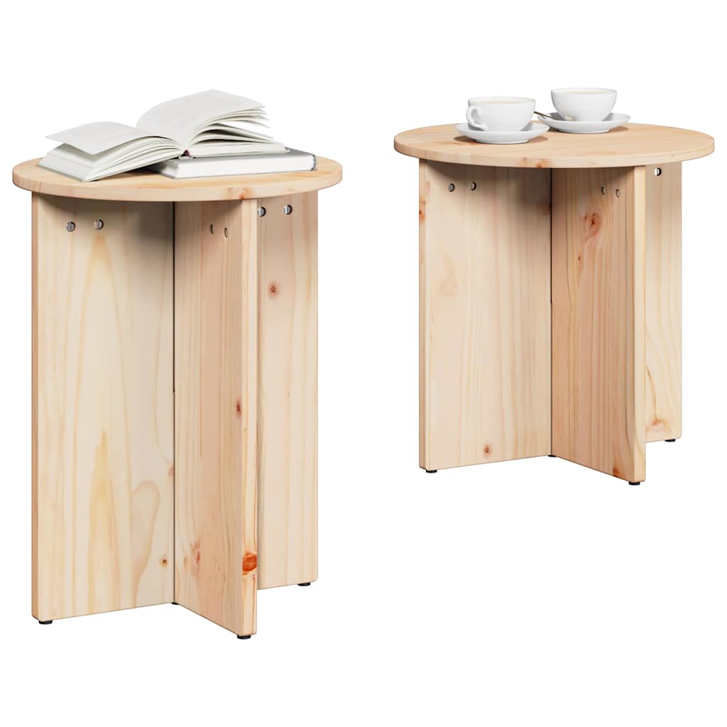 Kaffebord 2 pcs Naturlig 41,5 x 41,5 x 41 cm Massiv furu tre