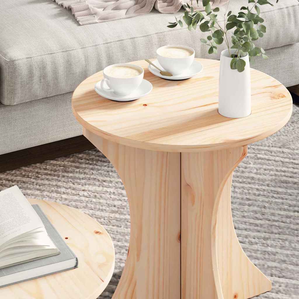 Kaffebord 2 pcs Naturlig 46 x 46 x 47 cm Massiv furu tre