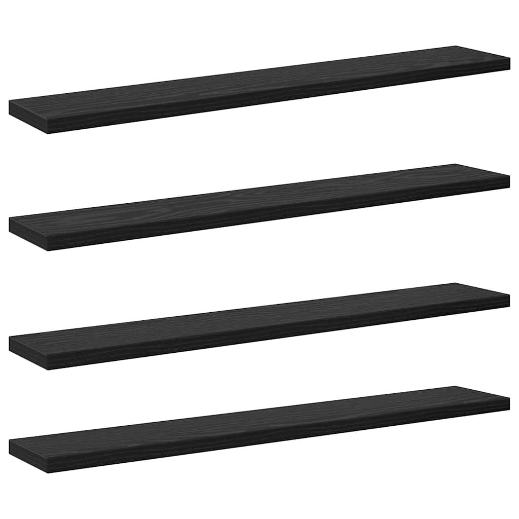 Bokhyller - 4 pakke i svart eik, 60x10x1.5 cm - Laget av konstruert tre