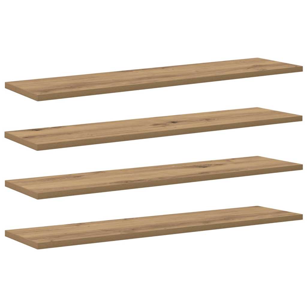 Bokhylle Bord med hylle med lagring 4 pcs Brun 100 x 40 x 1.5cm Sponplate