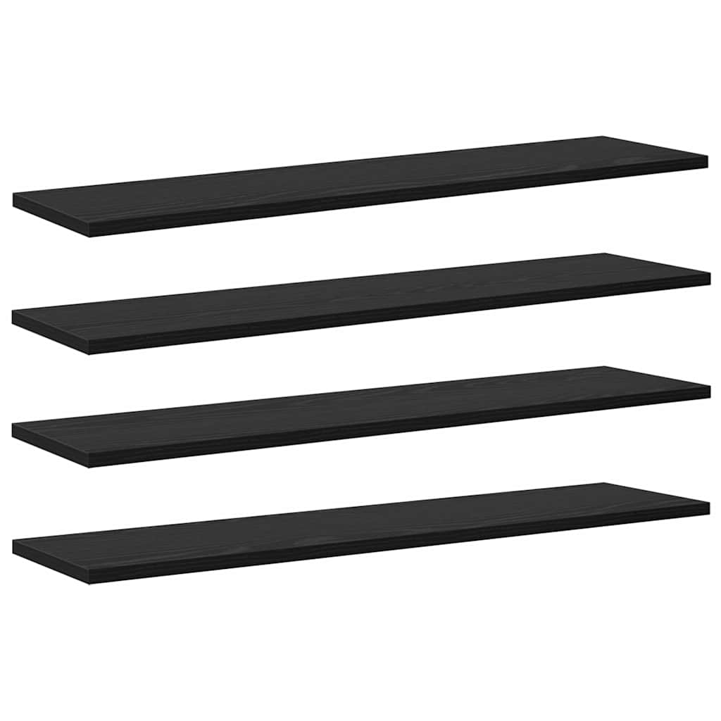 Bokhylle Bord med hylle 4 pcs Svart 100 x 40 x 1.5cm Sponplate