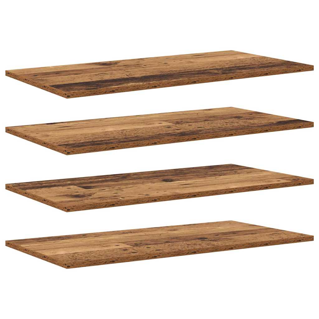 Bokhylle Bord med hylle med lagring 4 pcs Brun 100 x 40 x 1.5cm Sponplate