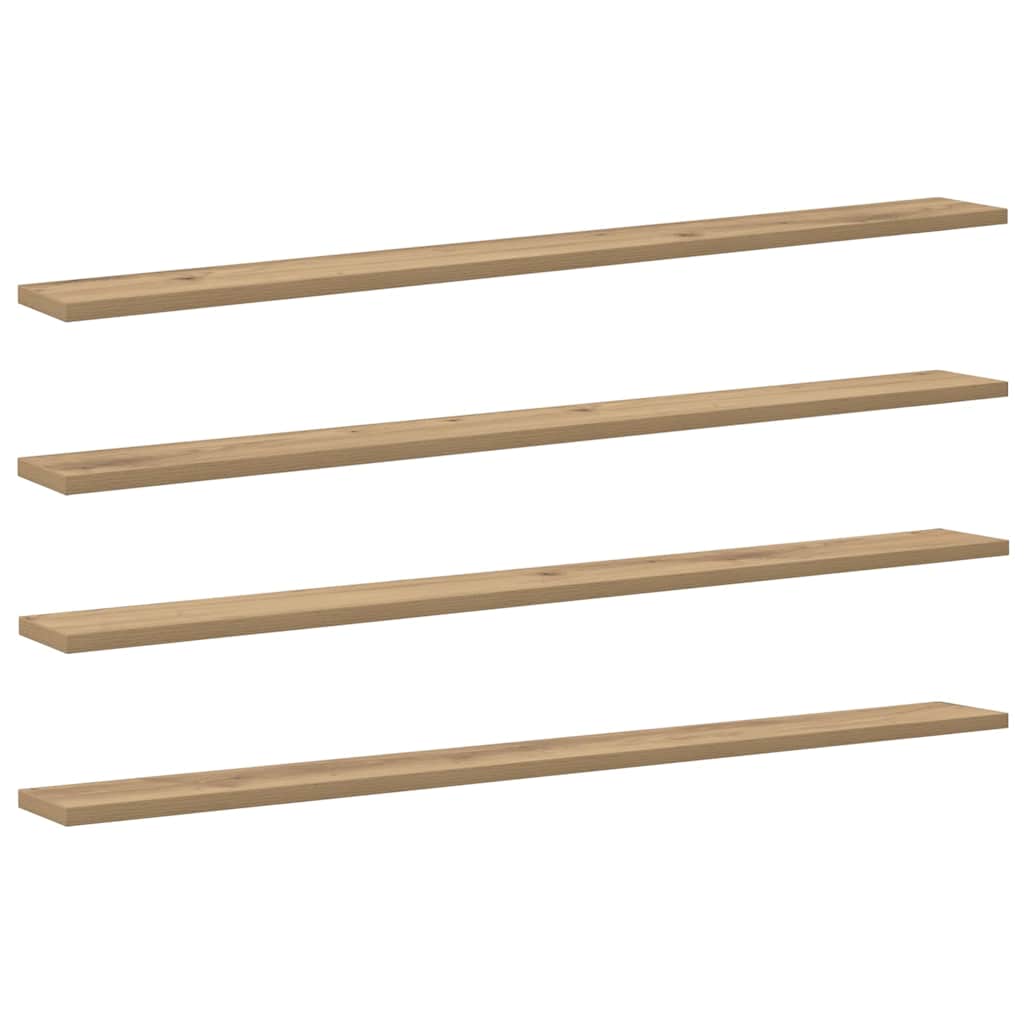 Bokhylle Bord med hylle med lagring 4 pcs Brun 100 x 40 x 1.5cm Sponplate
