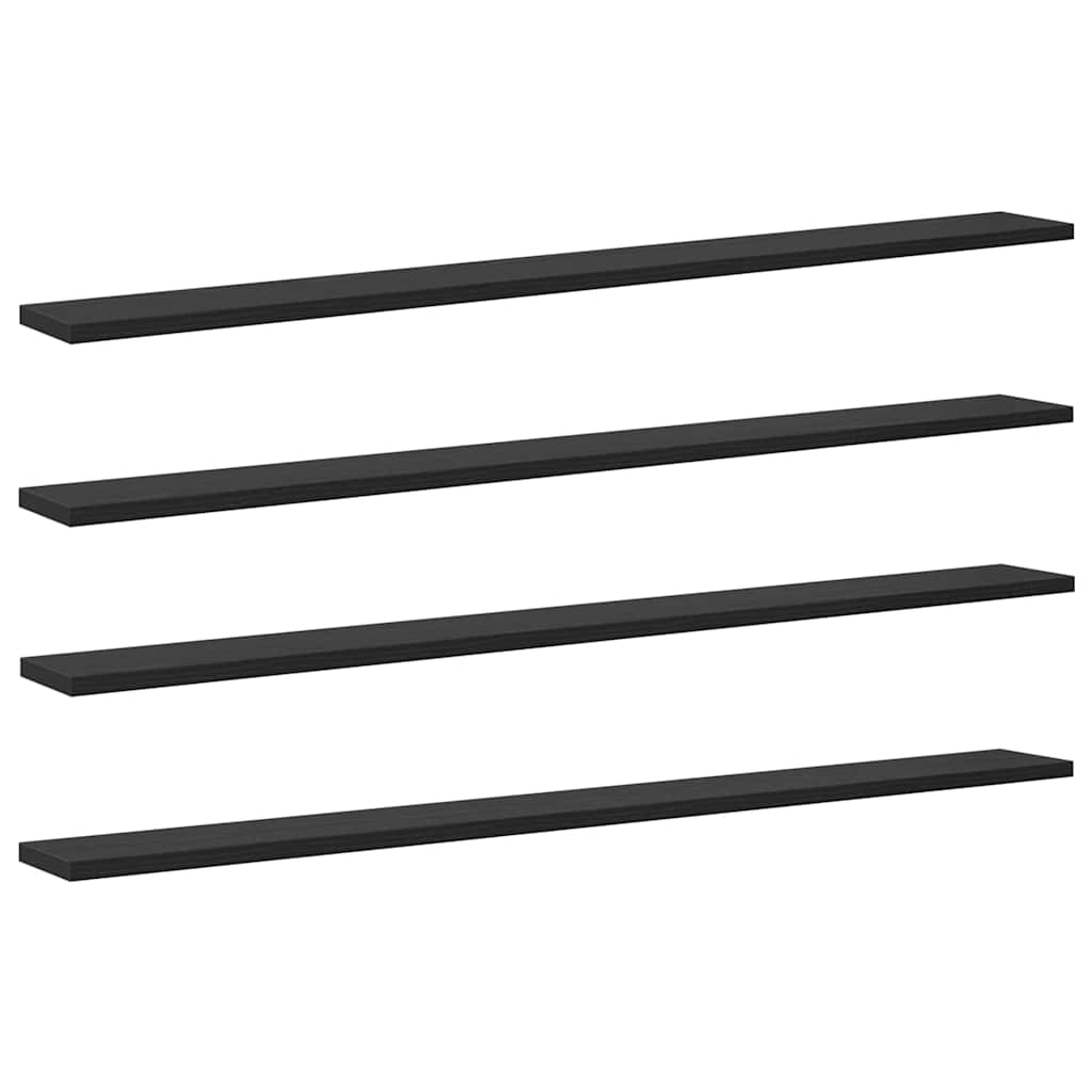 Bokhylle Bord med hylle 4 pcs Svart 100 x 40 x 1.5cm Sponplate