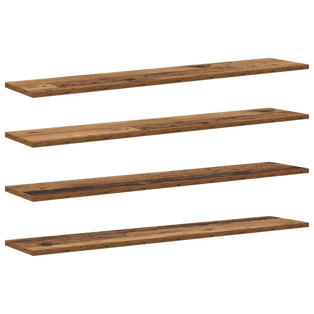 Bokhylle Bord med hylle med lagring 4 pcs Brun 100 x 40 x 1.5cm Sponplate