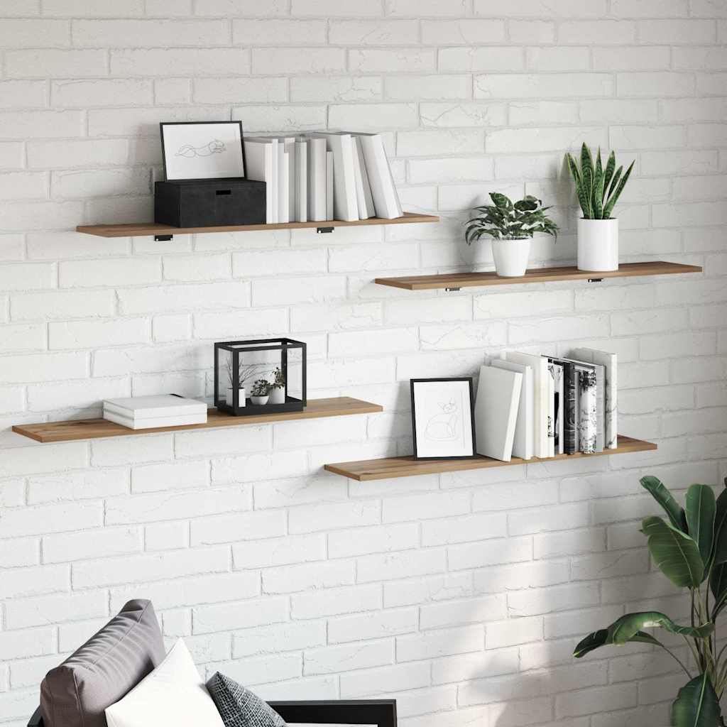 Bokhylle Bord med hylle med lagring 4 pcs Brun 100 x 40 x 1.5cm Sponplate