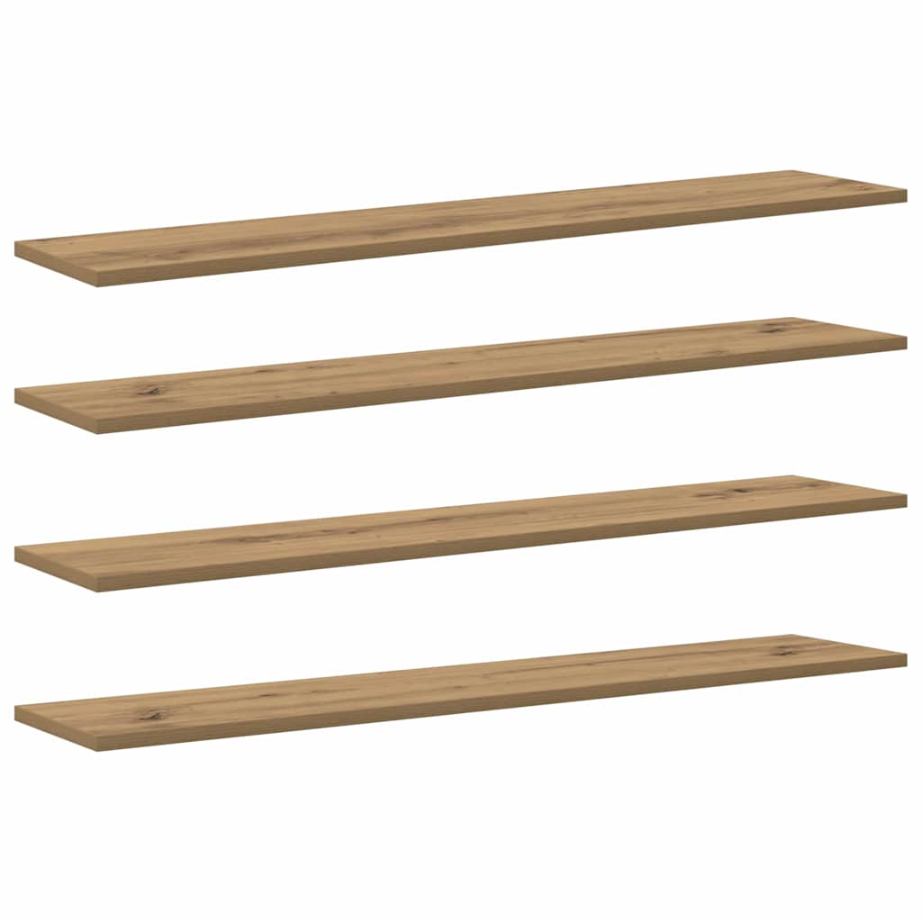 Bokhylle Bord med hylle med lagring 4 pcs Brun 100 x 40 x 1.5cm Sponplate