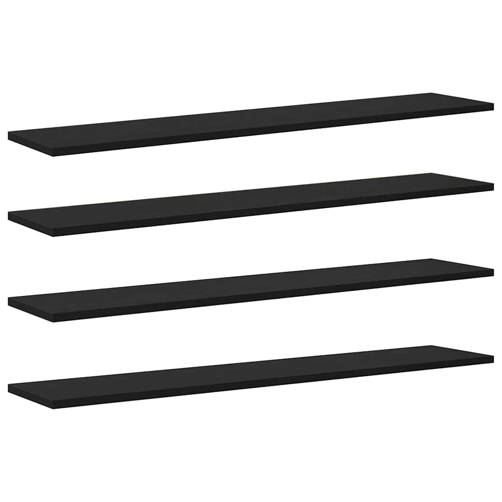 Bokhylle Bord med hylle 4 pcs Svart 100 x 40 x 1.5cm Sponplate