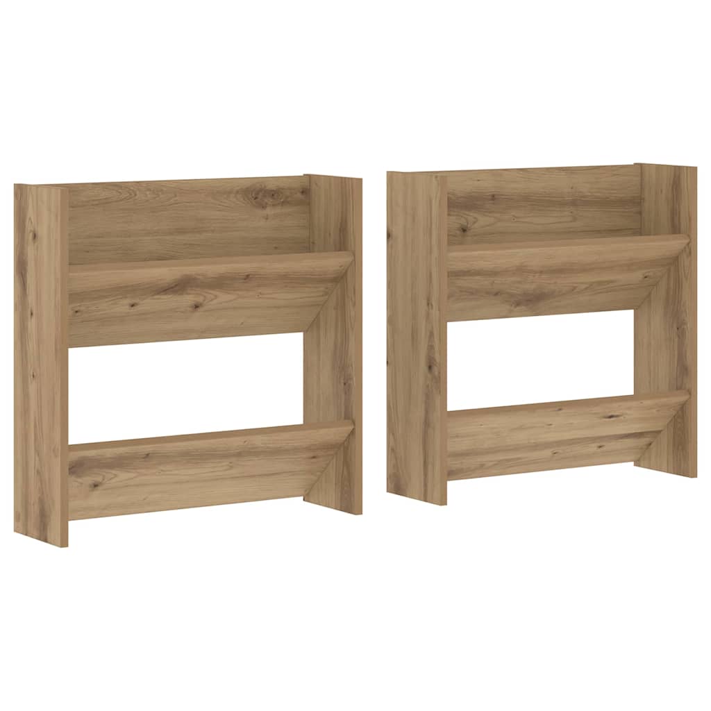 Veggsko skap 2 pcs artisan eik 60 x 18 x 60 cm Konstruert tre