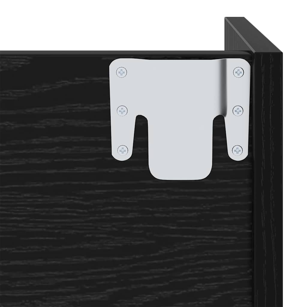 Veggsko skap 2 pcs Svart eik 60 x 18 x 60 cm Konstruert tre