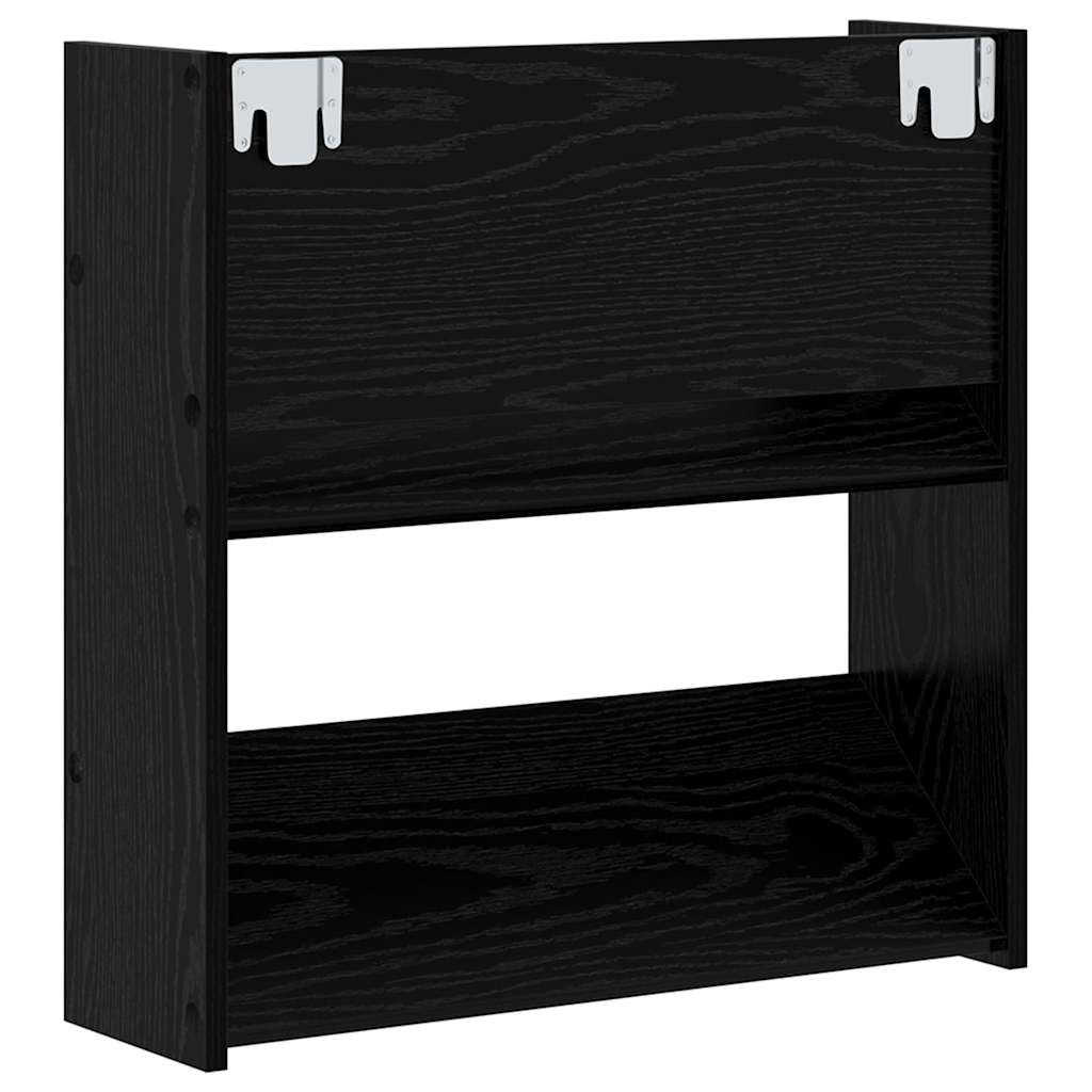 Veggsko skap 2 pcs Svart eik 60 x 18 x 60 cm Konstruert tre