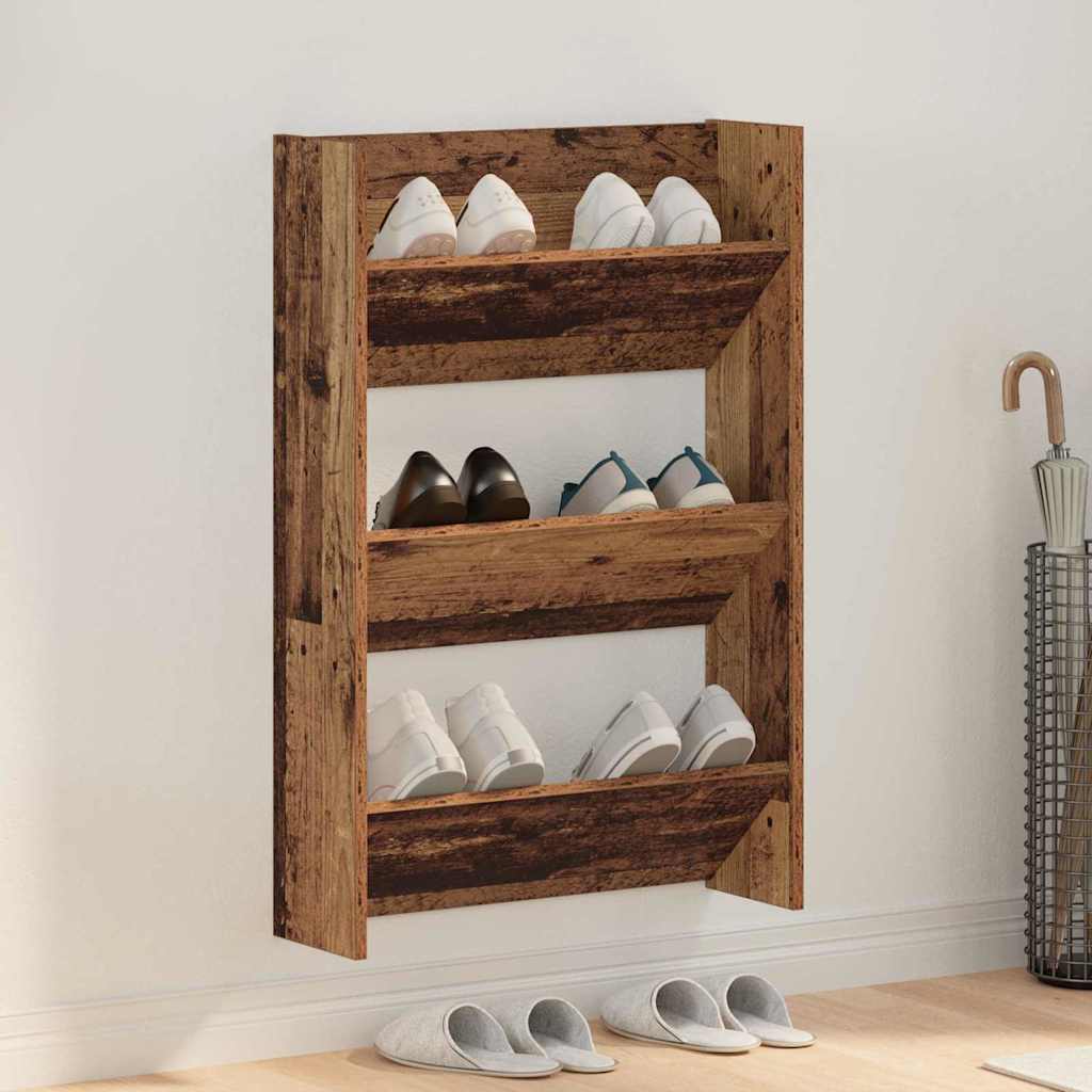 Veggsko skap Gammelt tre 60 x 18 x 60 cm Konstruert tre