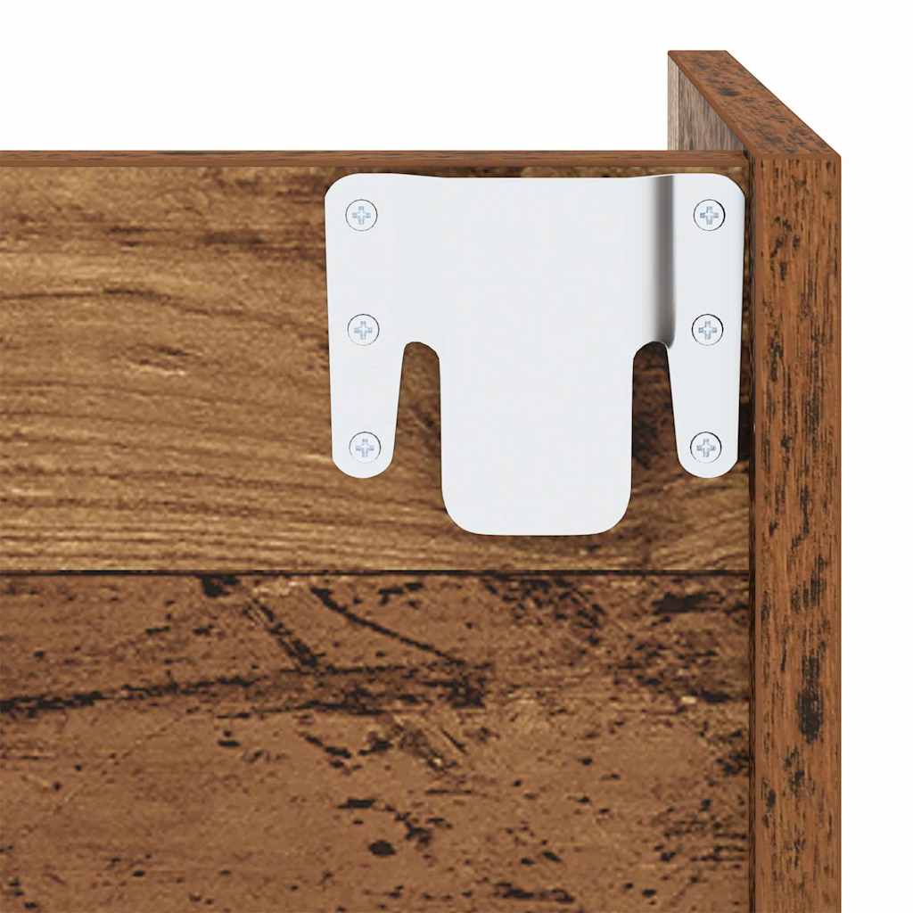 Veggsko skap 2 pcs Gammelt tre 60 x 18 x 60 cm Konstruert tre