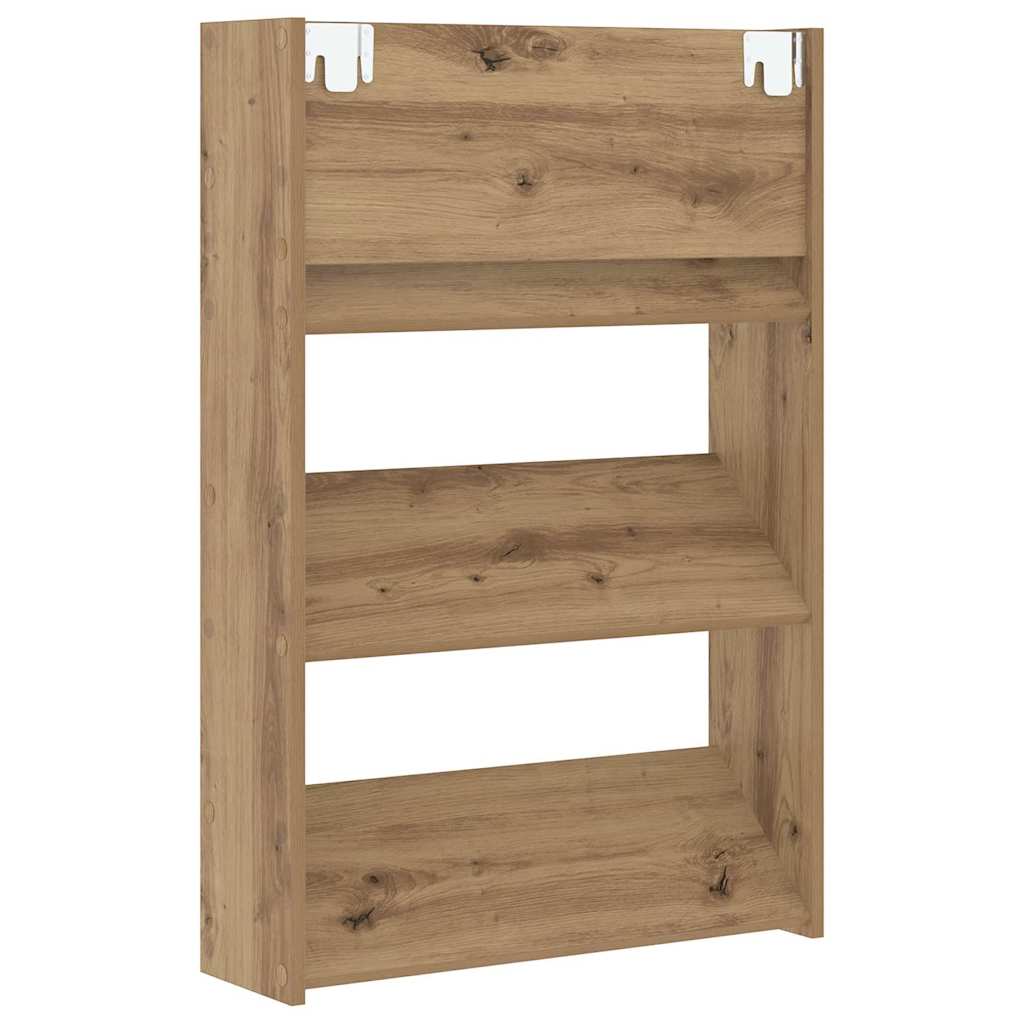 Veggsko skap 2 pcs artisan eik 60 x 18 x 60 cm Konstruert tre