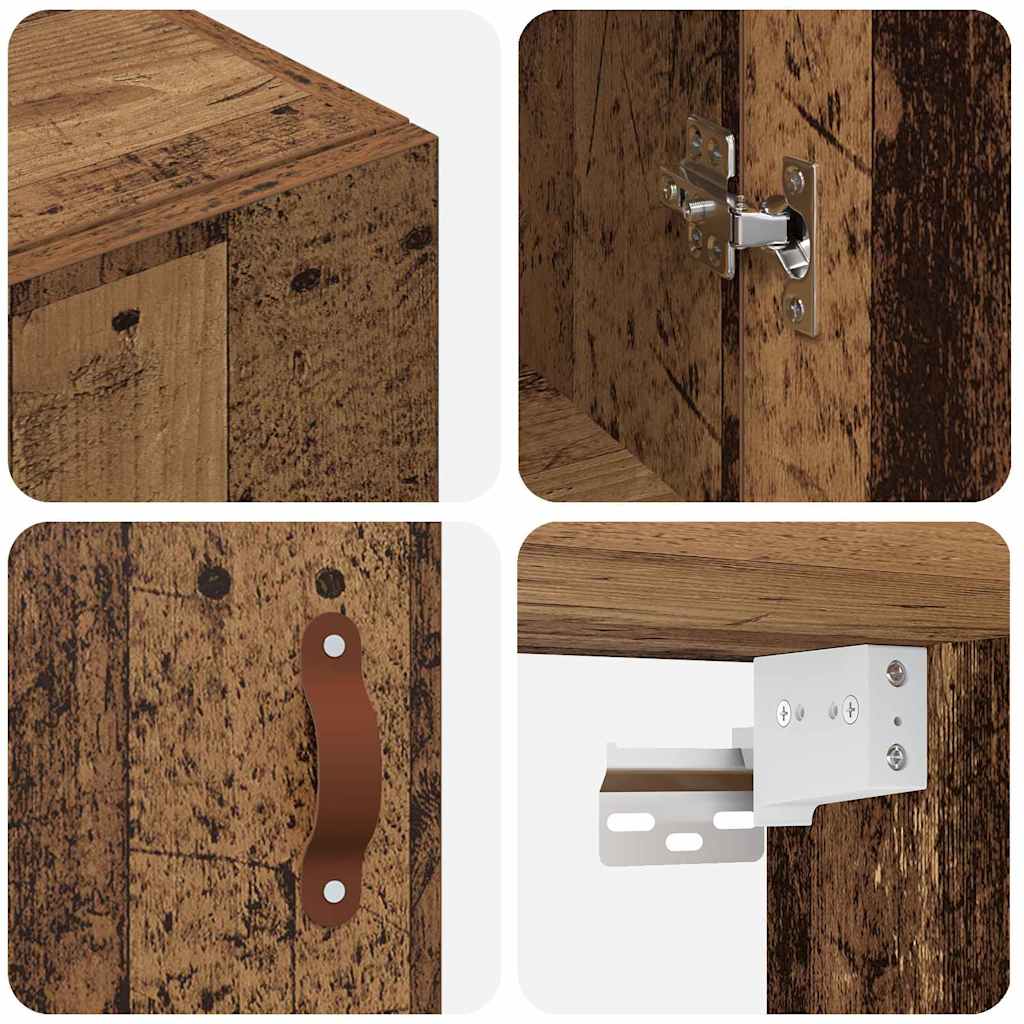 Veggskap Veggmontert Brun 69.5 x 34 x 90 cm Konstruert tre